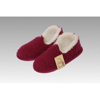 Licardo Hausschuhe Mokassin Wolle bordeaux Hausschuh (1 Paar, 0-tlg) für warme Füße