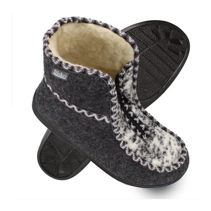 filsko Medle Warme Winter HausSchuhe für Damen Hausschuh aus Filz, mit Schafwolle gefüttert