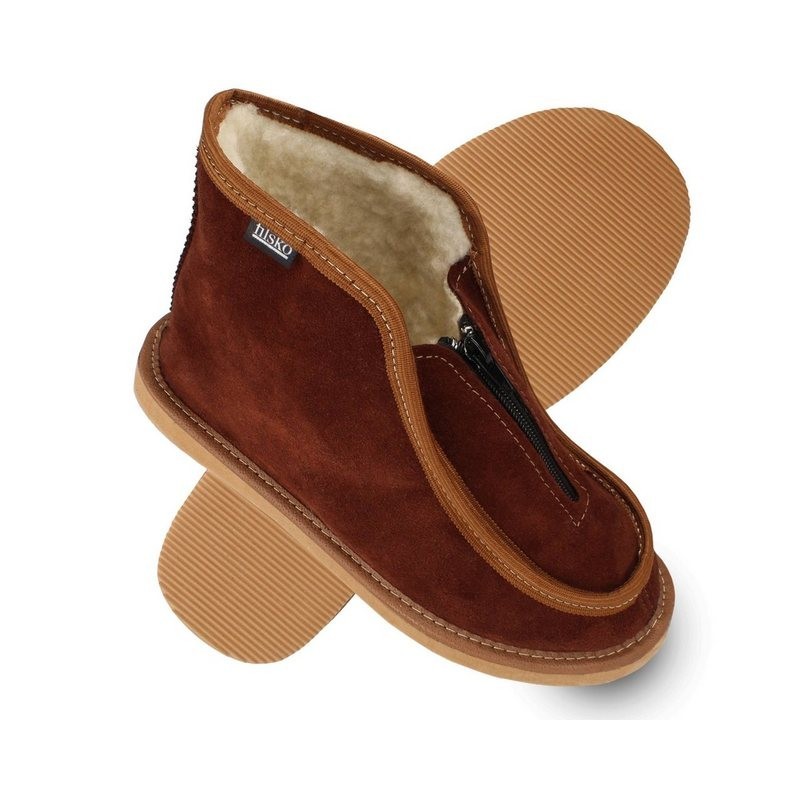 filsko Skier Veloursleder Hüttenschuhe Hausschuhe Damen & Herren Hausschuh aus Velours