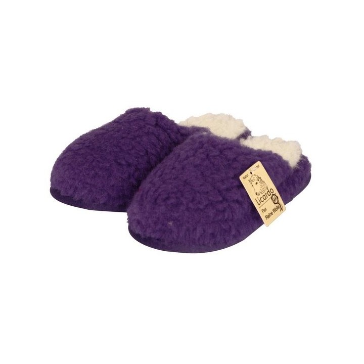 Licardo Hausschuhe Wellness-Pantoffel Wolle lila Hausschuh (1 Paar, 0-tlg) für warme Füße