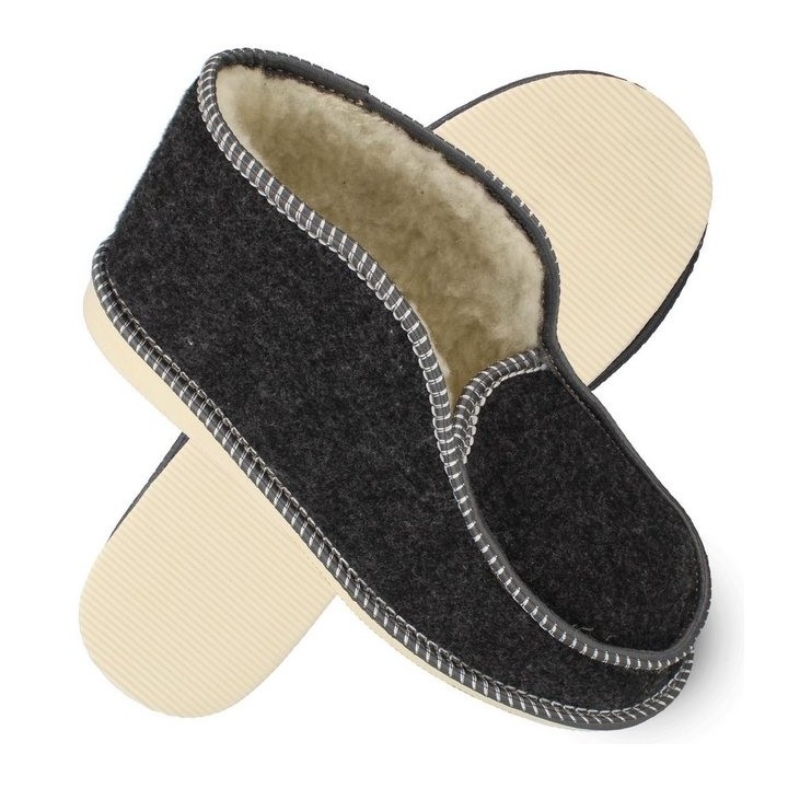 filsko Warme Winterhausschuhe für Damen und Herren Hausschuh mit Schafwolle gefüttert