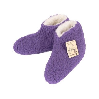 Licardo Hausschuhe Bettschuhe Wolle farbig lila Hausschuh (1 Paar, 0-tlg) für warme Füße