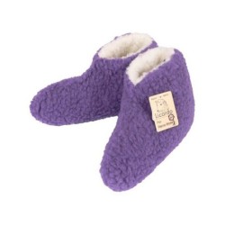 Licardo Hausschuhe Bettschuhe Wolle farbig lila Hausschuh (1 Paar, 0-tlg) für warme Füße