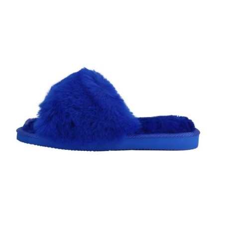 Hollert Hausschuh Lammfell Sandalen ROYAL BLAU Merino Echtleder Sandaletten Hausschuhe