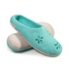 naturling Filz Pantoffel Hausschuh (mit floralem Muster) mit bequemer Ledersohle
