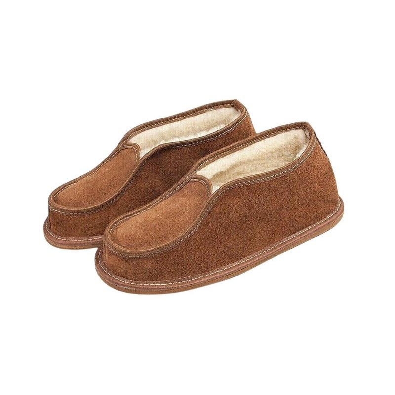 em-ka Damen Herren Leder Winter Hausschuhe Hüttenschuhe Mokassin Schafwolle Hausschuh Naturprodukt, Schurwolle, Lamwolle