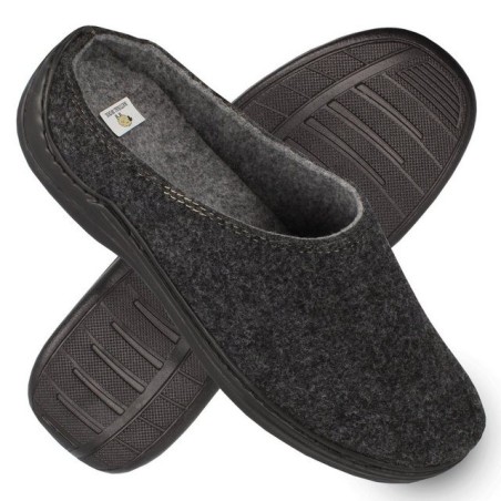 filsko Barco Herren Hausschuh Wollfilz, Slip-On, Straßenfeste Schuhsohle