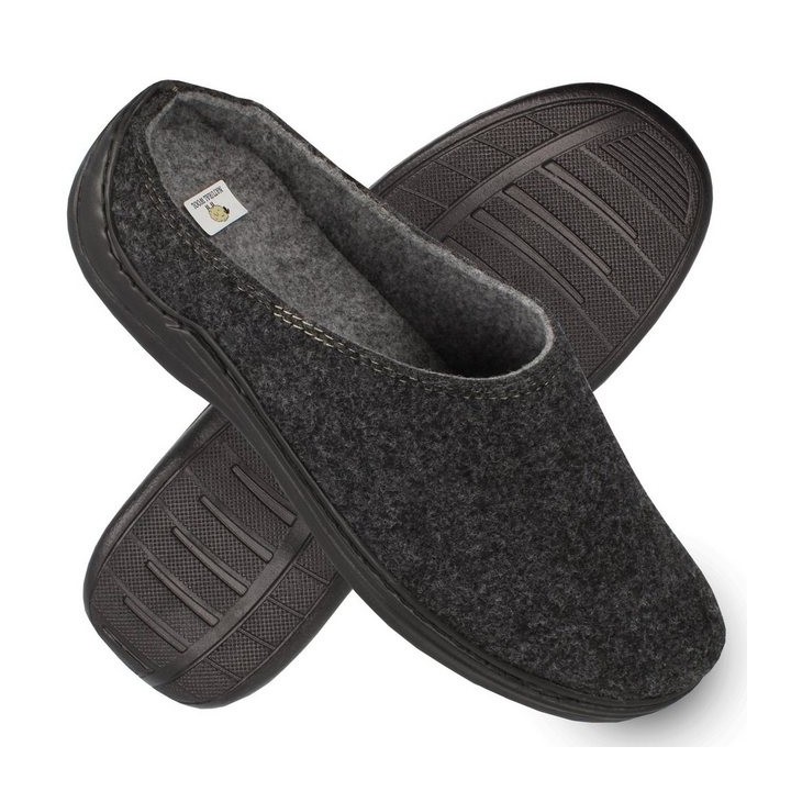 filsko Barco Herren Hausschuh Wollfilz, Slip-On, Straßenfeste Schuhsohle