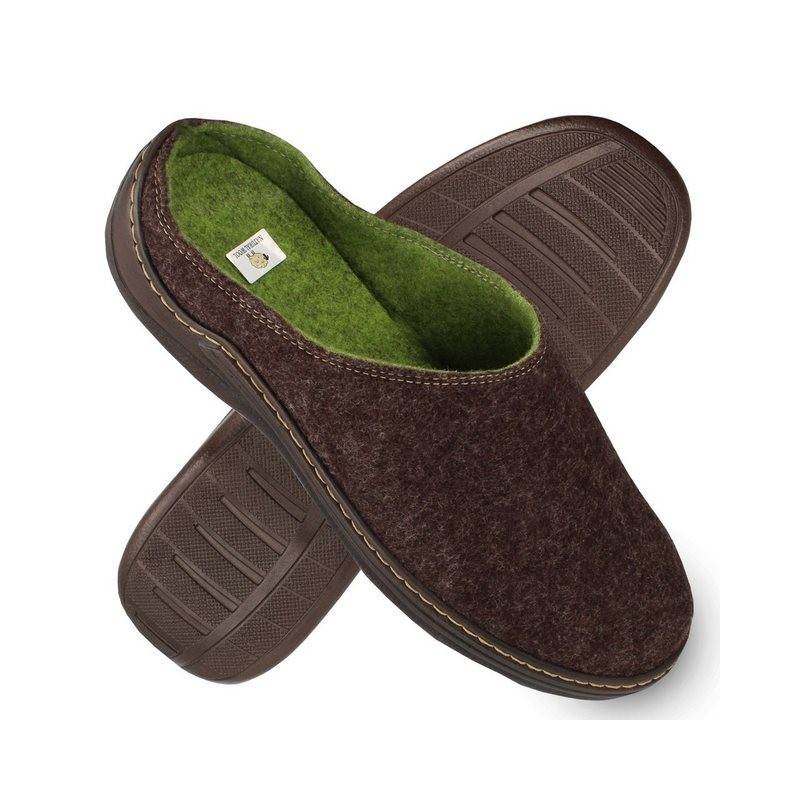 filsko Barco Herren Hausschuh Wollfilz, Slip-On, Straßenfeste Schuhsohle