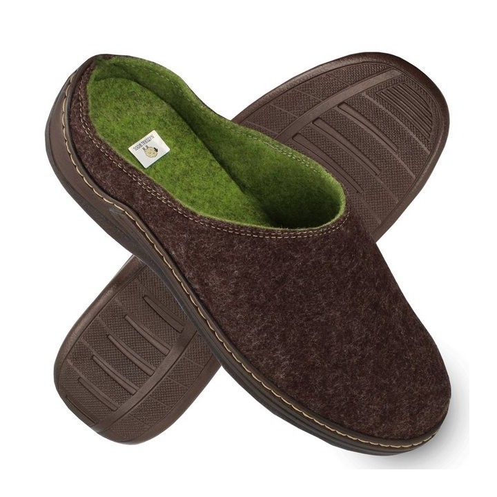 filsko Barco Herren Hausschuh Wollfilz, Slip-On, Straßenfeste Schuhsohle