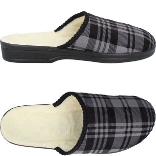 filsko Moderne HausSchuhe Clogs mit fester Laufsohle Hausschuh mit Schafwolle gefüttert