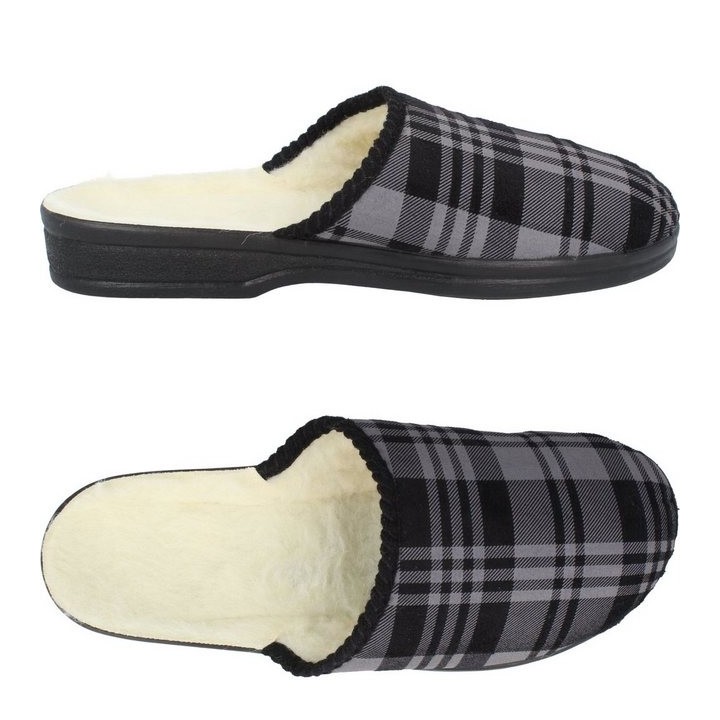 filsko Moderne HausSchuhe Clogs mit fester Laufsohle Hausschuh mit Schafwolle gefüttert