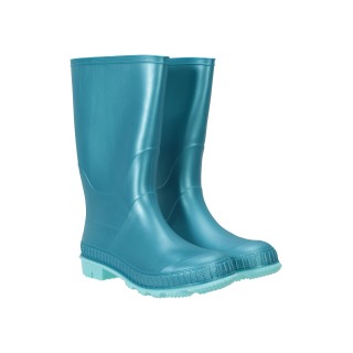 Einfarbige Kinder Gummistiefel - Hell Aquamarin