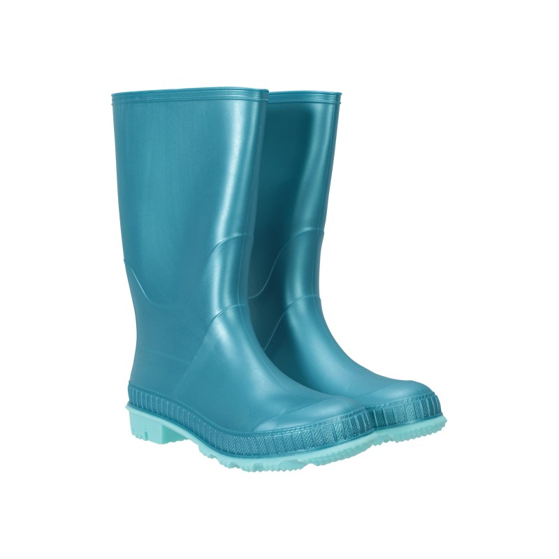 Einfarbige Kinder Gummistiefel - Hell Aquamarin
