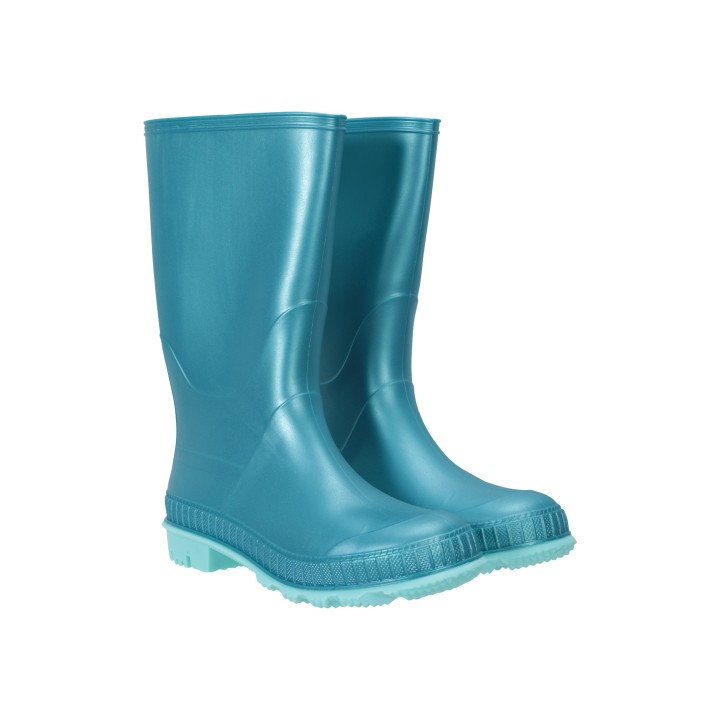 Einfarbige Kinder Gummistiefel - Hell Aquamarin