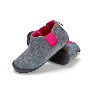 Gumbies Brumby in Grey-Pink Hausschuh aus recycelten Materialien, rutschfeste & stabile Sohle