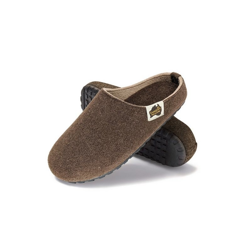 Gumbies Outback Slipper in Chocolate-Cream Hausschuh aus recycelten Materialien, rutschfeste & stabile Sohle