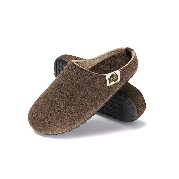 Gumbies Outback Slipper in Chocolate-Cream Hausschuh aus recycelten Materialien, rutschfeste & stabile Sohle