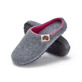 Gumbies Outback Slipper in Grey Pink Hausschuh aus recycelten Materialien, rutschfeste & stabile Sohle