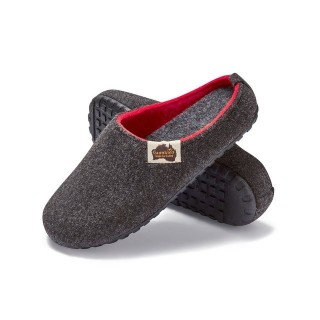 Gumbies Outback Slipper in Charcoal Red Hausschuh aus recycelten Materialien, rutschfeste & stabile Sohle