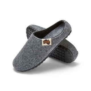 Gumbies Outback Slipper in Grey Charcoal Hausschuh aus recycelten Materialien, rutschfeste & stabile Sohle
