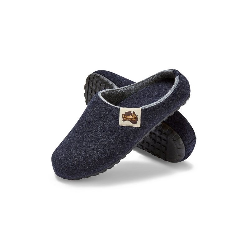 Gumbies Outback Slipper in Navy Grey Hausschuh aus recycelten Materialien, rutschfeste & stabile Sohle
