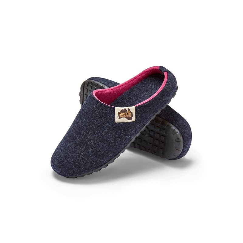 Gumbies Outback Slipper in Navy Pink Hausschuh aus recycelten Materialien, rutschfeste & stabile Sohle