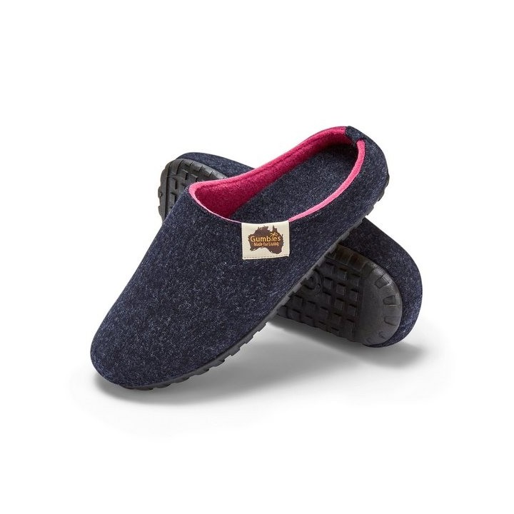 Gumbies Outback Slipper in Navy Pink Hausschuh aus recycelten Materialien, rutschfeste & stabile Sohle