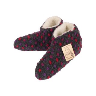 Licardo Hausschuhe Bettschuhe Wolle Noppen anthrazit Hausschuh (1 Paar, 0-tlg) für warme Füße