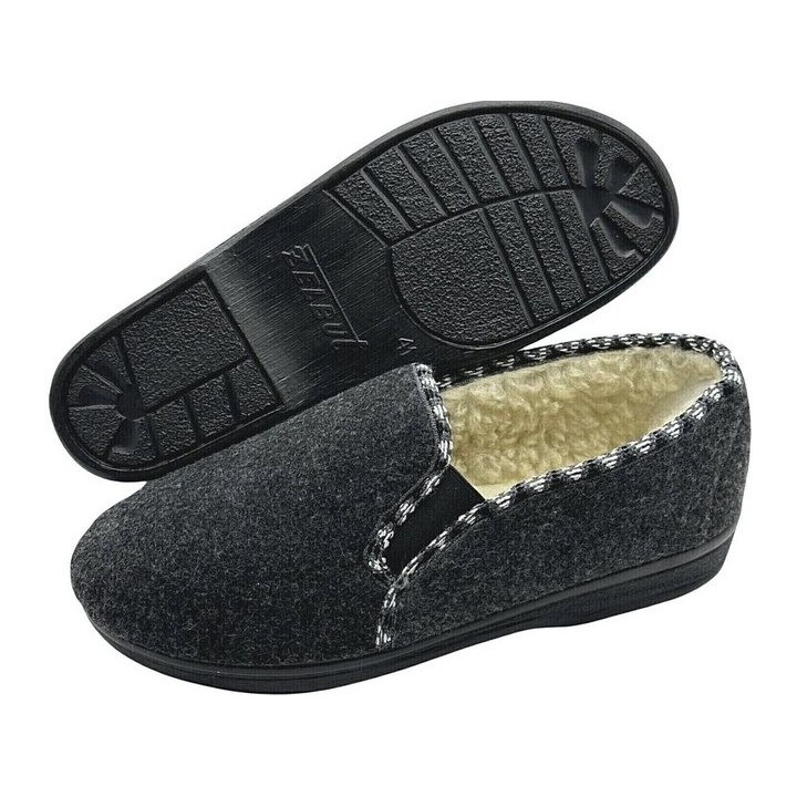 zelbut Damen Winter Hausschuhe Filz Hüttenschuhe Schafwolle Warm Gefüttert Hausschuh Schurwolle