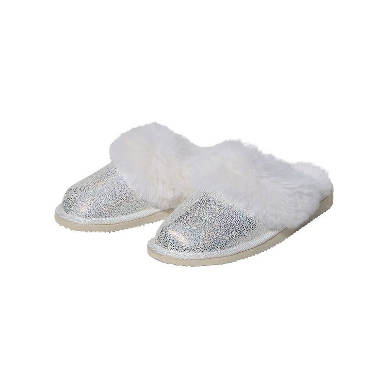 Hollert Malibu Glitzer Pantoffel dick gefüttert, aus echtem Leder, Merino Lammfell
