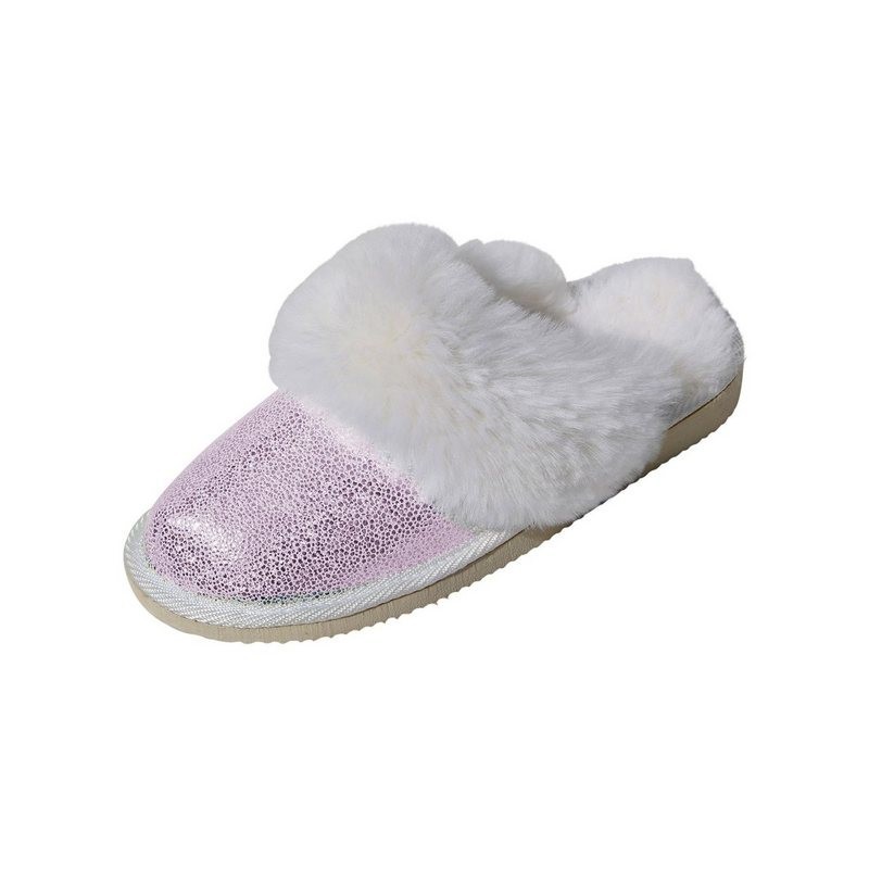 Hollert Malibu Glitzer Pantoffel dick gefüttert, aus echtem Leder, Merino Lammfell