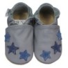 HOBEA-Germany Krabbelschuhe grau mit blauen Sternchen 24/25 Krabbelschuh handgefertigt in der EU, Rutschfest und flexibel