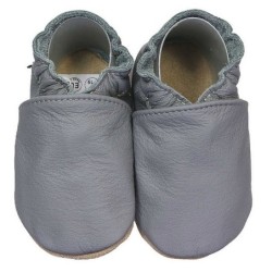 HOBEA-Germany Krabbelschuhe dunkelgrau 18/19 (6 - 12 Monate) Krabbelsohle Krabbelschuh handgefertigt in der EU