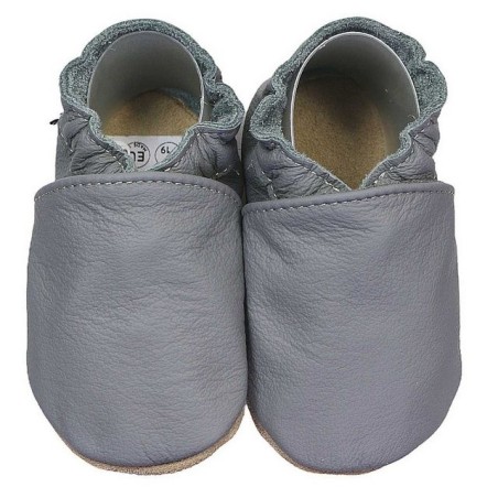 HOBEA-Germany Krabbelschuhe dunkelgrau 18/19 (6 - 12 Monate) Krabbelsohle Krabbelschuh handgefertigt in der EU