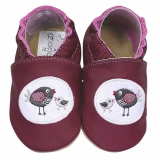 HOBEA-Germany Krabbelschuhe Vogelfamilie 20/21 (12 - 18 Monate) Krabbelsohle Krabbelschuh handgefertigt in der EU, Rutschfest