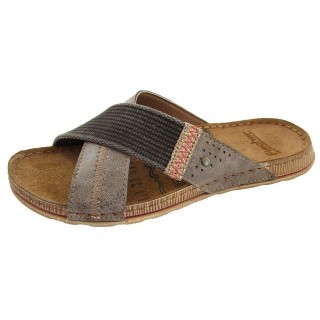 Fischer-Markenschuh Herren Lukas Kreuzband Pantolette Nuss Pantoffel (080174)