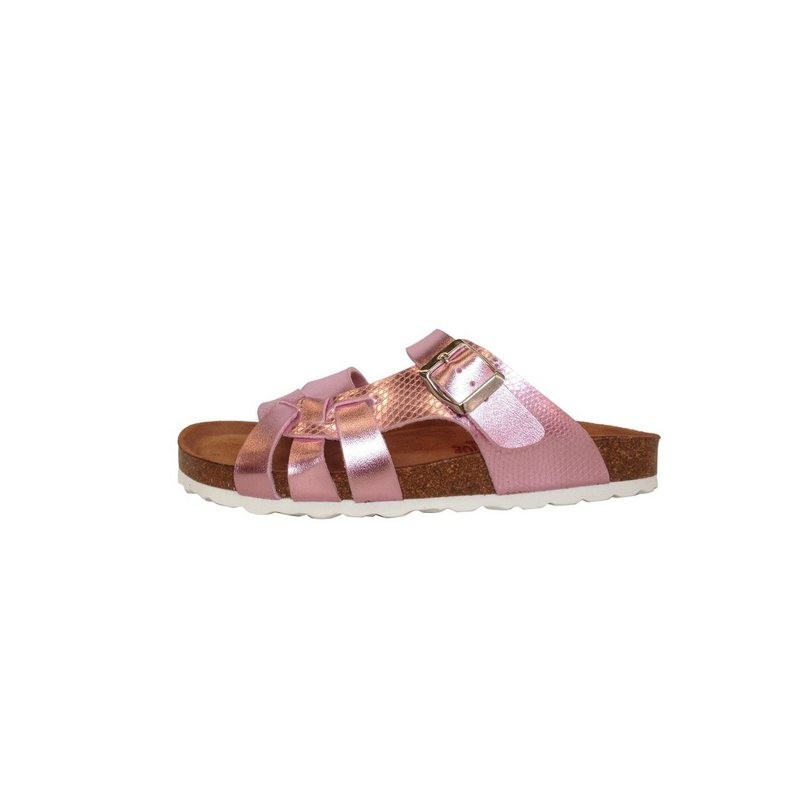 Y5 Why Five Damen Multiband Bio-Pantolette Rosa Hausschuh