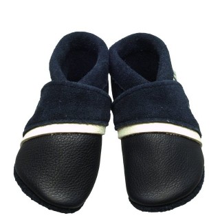 Pantolinos Krabbelschuhe Pantolinos Luxor Anker Hausschuhe Ökoleder Blau Krabbelschuh