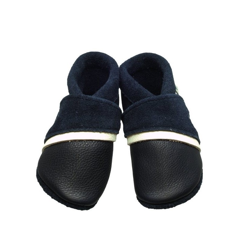 Pantolinos Krabbelschuhe Pantolinos Luxor Anker Hausschuhe Ökoleder Blau Krabbelschuh