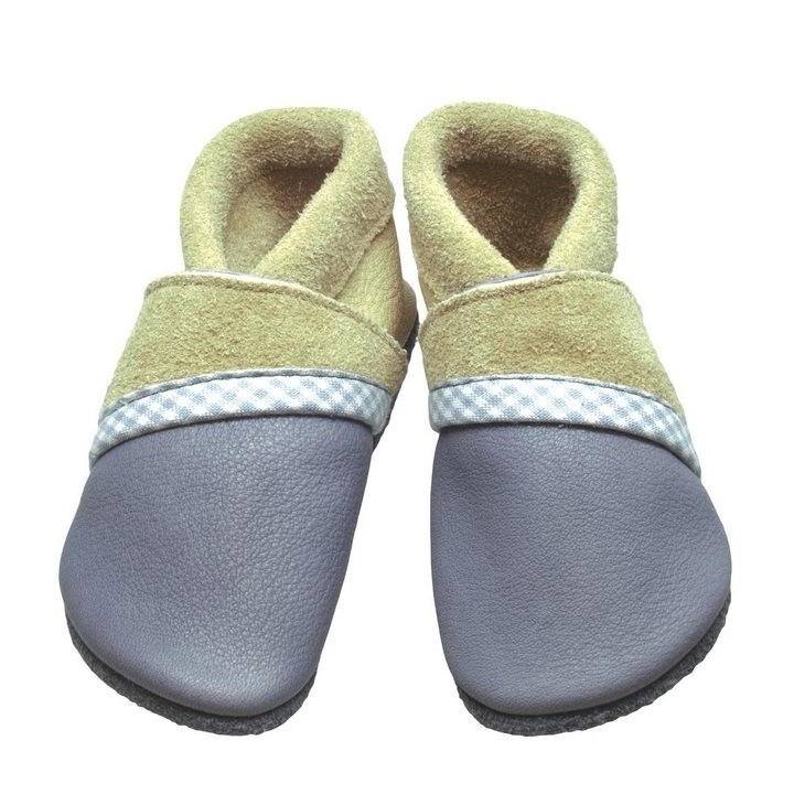 Pantolinos Krabbelschuhe Pantolinos Karolinos Hausschuhe Ökoleder Grau Krabbelschuh