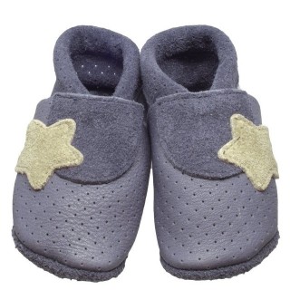 Pantolinos Krabbelschuhe Pantolinos Sommer Flair Hausschuhe Ökoleder Grau Krabbelschuh