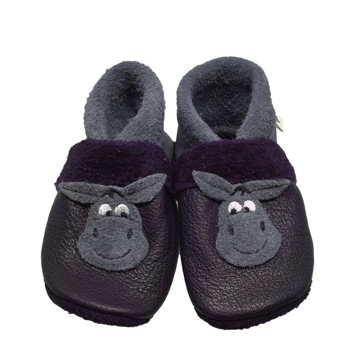 Pantolinos Krabbelschuhe Pantolinos Esel Hausschuhe Ökoleder Grün Krabbelschuh