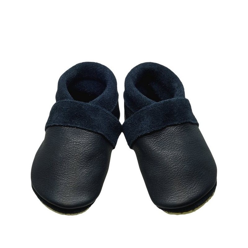 Pantolinos Krabbelschuhe Pantolinos Basic Hausschuhe Ökoleder Blau Krabbelschuh
