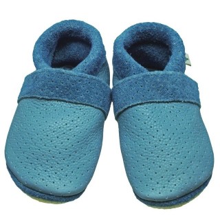 Pantolinos Krabbelschuhe Pantolinos Sommer Hausschuhe Ökoleder Türkis Krabbelschuh