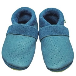 Pantolinos Krabbelschuhe Pantolinos Sommer Hausschuhe Ökoleder Türkis Krabbelschuh