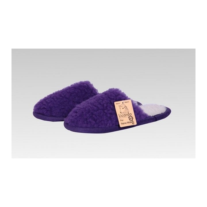 Licardo Hausschuhe Pantoffel Wolle farbig lila Hausschuh (1 Paar, 0-tlg) für warme Füße