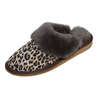 Hollert Pantoffel Damen Hausschuhe Safari Echtleder Puschen Merino Schaffell
