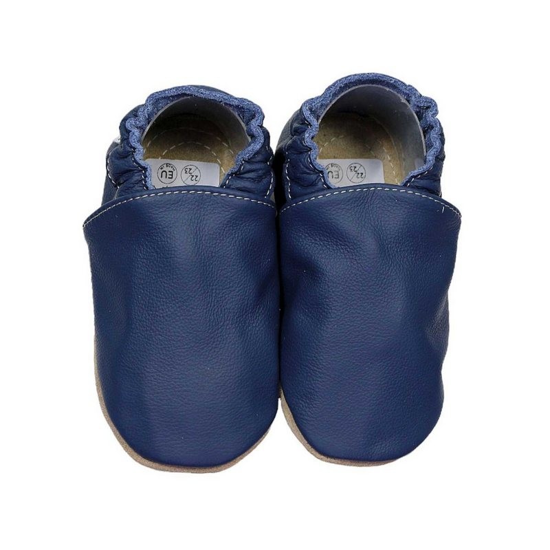 HOBEA-Germany Kitaschuhe blau 22/23 (1½ - 2 Jahre) Kautschuksohle Lauflernschuh