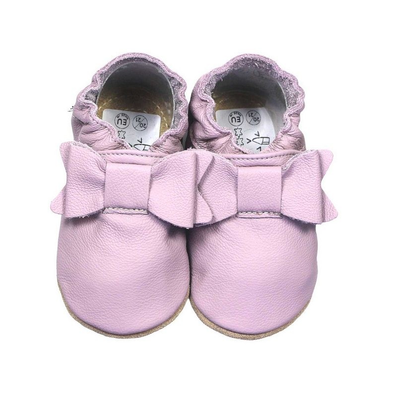 HOBEA-Germany Kitaschuhe Schleife pastell lila 22/23 (1½ - 2 Jahre) Kautschuksohle Lauflernschuh